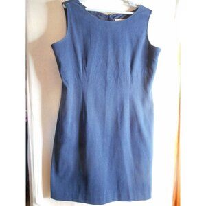Vintage little blue dress Casual Corner Annex Blue knit dress Size 16 sleeveless